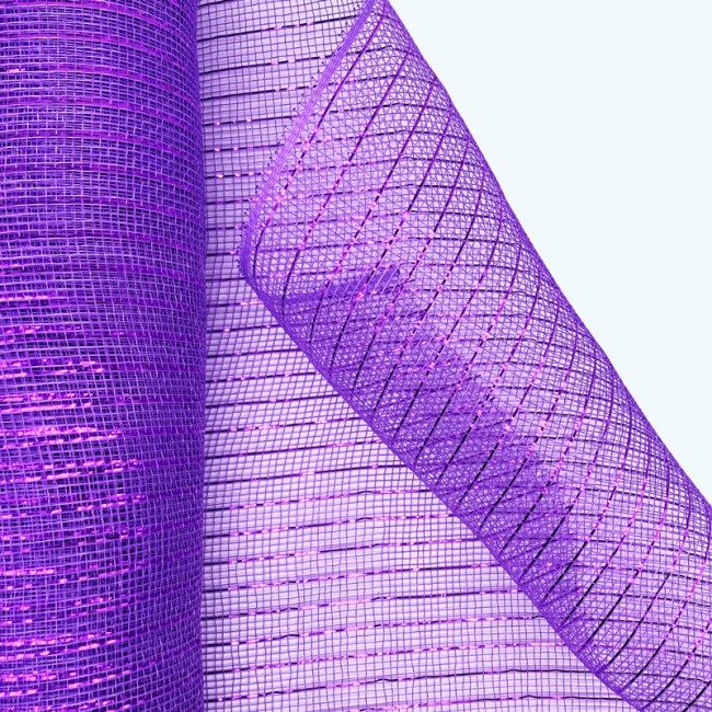 Glitter Striped Deco Mesh Roll | 21" x 10y |10" x 10y | 6" x 25y | Lavender